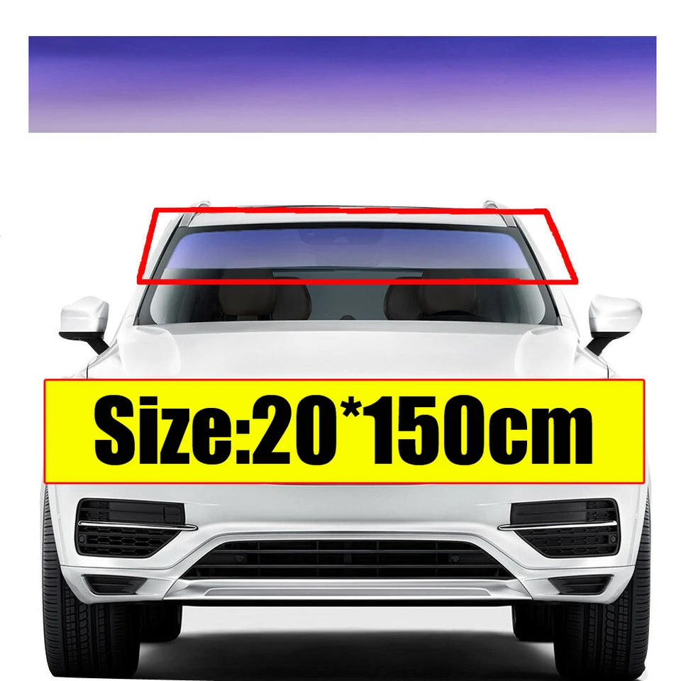 Ozdobné okno s dekoratívnym filmom auto predné čelné sklo Sunshade Film Film auto čelné sklo Tepelný izolačný film automatické okenné nálepka 20*150 cm