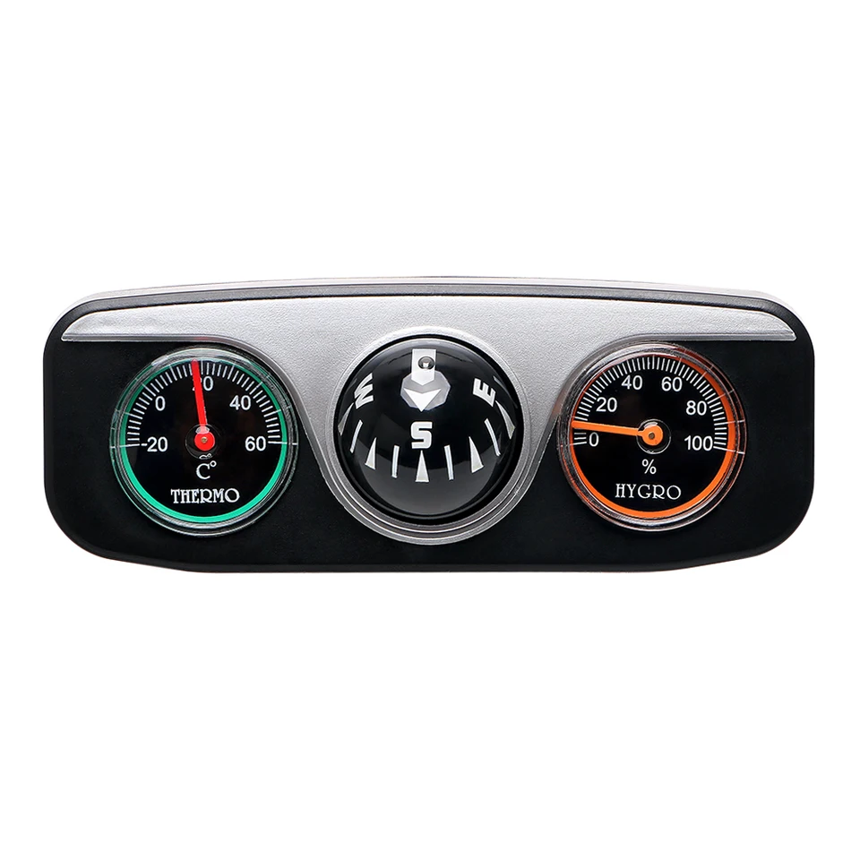 Ozdoby automobilov interiérové ​​príslušenstvo kompasový teplomer Hygrometer 3 v 1 vodiacu guľu pre dekoráciu vozidiel s automobilmi
