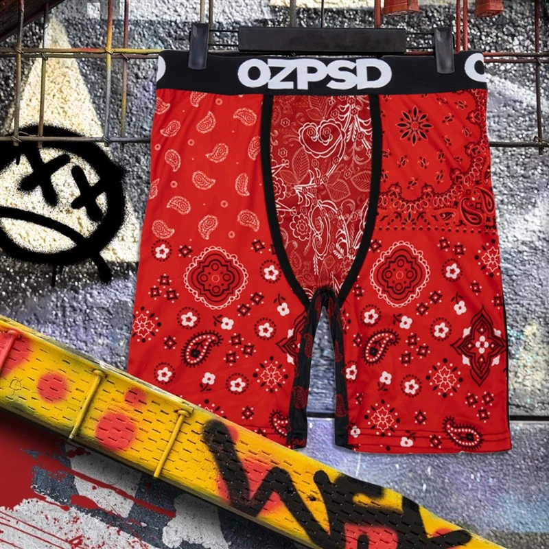 Ozpsd sexy muži spodná bielizeň boxerky Cueca Muž nohavičky spodná bielizeň Muži spodky Boxershorts plus veľkosť priedušných briefov tlače Man Boxer
