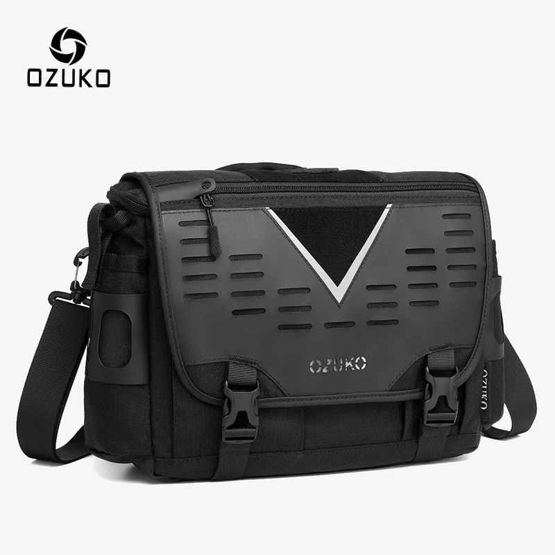 Ozuko Men Race Bag Vysoko kvalitné veľké tašky na posolky Mužská voda odolná voči kabelke vonkajšia krátka výlet krížový vrecko