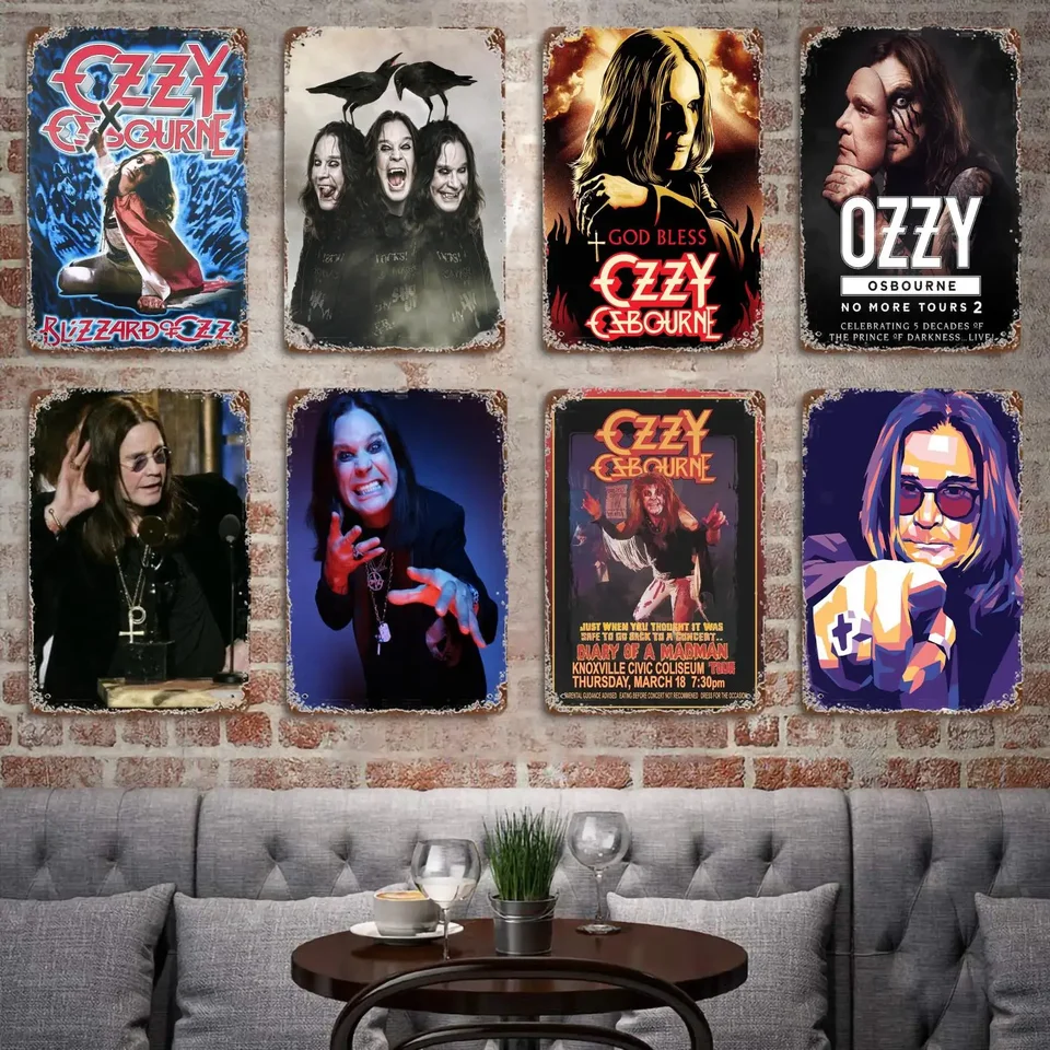 Ozzy Osbourne kapela kovový dekor plagát Vintage cínová značka Kovová značka Dekoratívna plaketa pre krčmu baru Cave Club Wall Decoration
