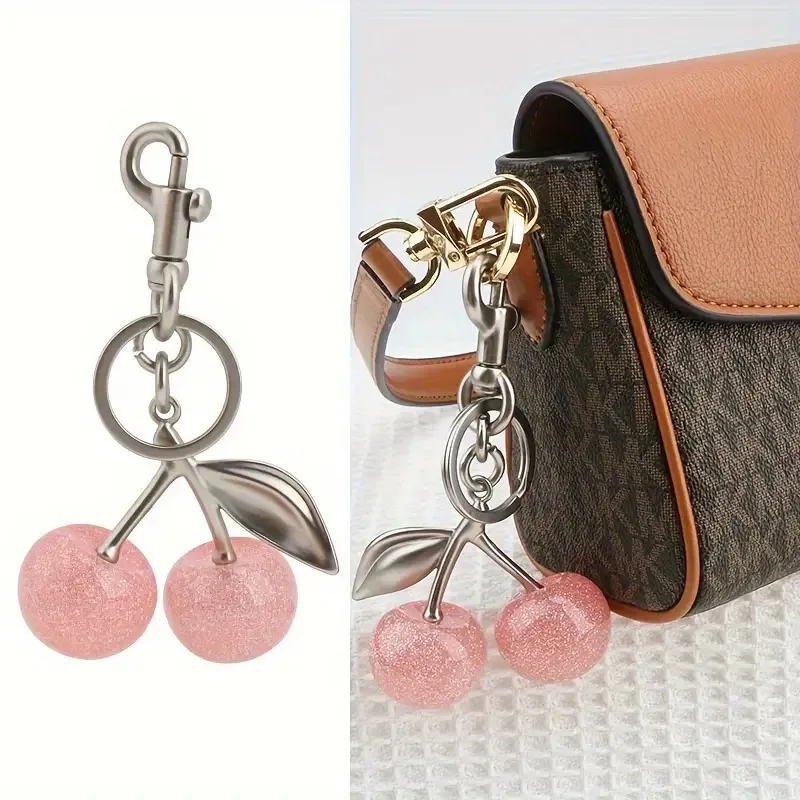 Očarujúce kľúče kyňového kvetinára - DIY Bagjewelry Accessory, ideálne pre večerné spojky a kabelky - ružová/červená/čierna živica