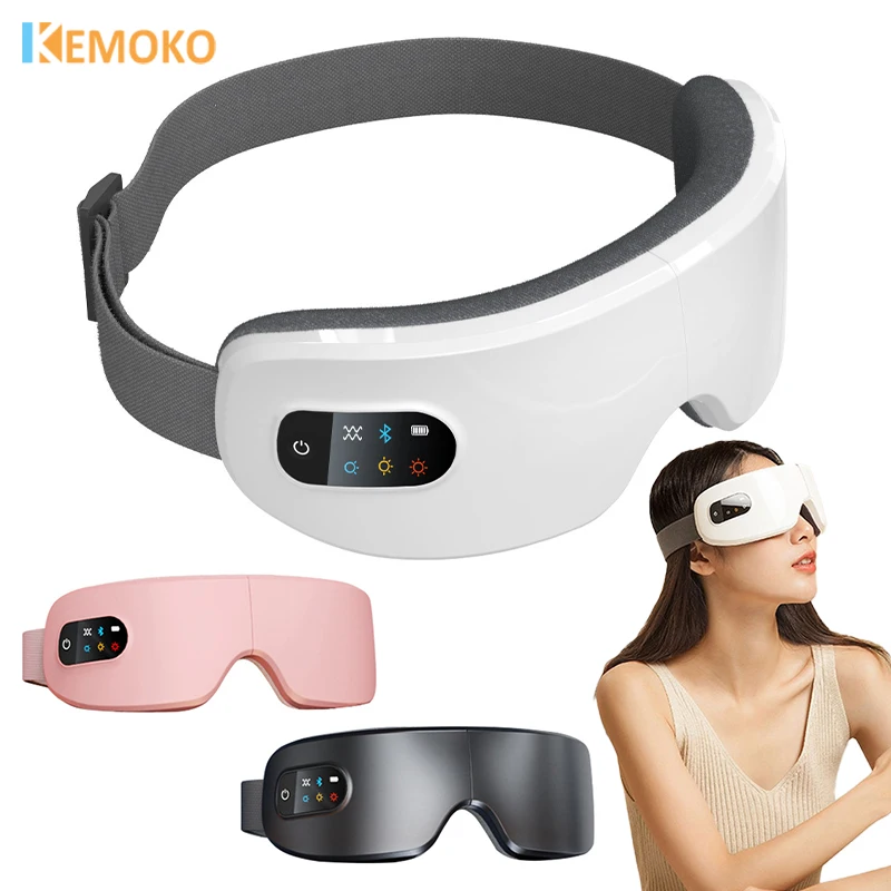 Očné masážne vykurovanie Vibrátor Massager inteligentné vibračné očné starostlivosť o oči komprimujú bluetooth hudobnú masku masáž masáž relax únava prenosný