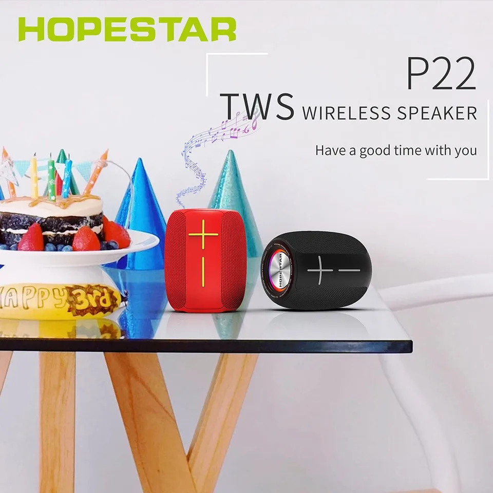 P22 Party Box Bass Subwoofer Reproduktor bezdrôtové publikum Bluetooth Reproduktor s Bluetooth TF USB FM AUX Handsfree Sound Box TWS