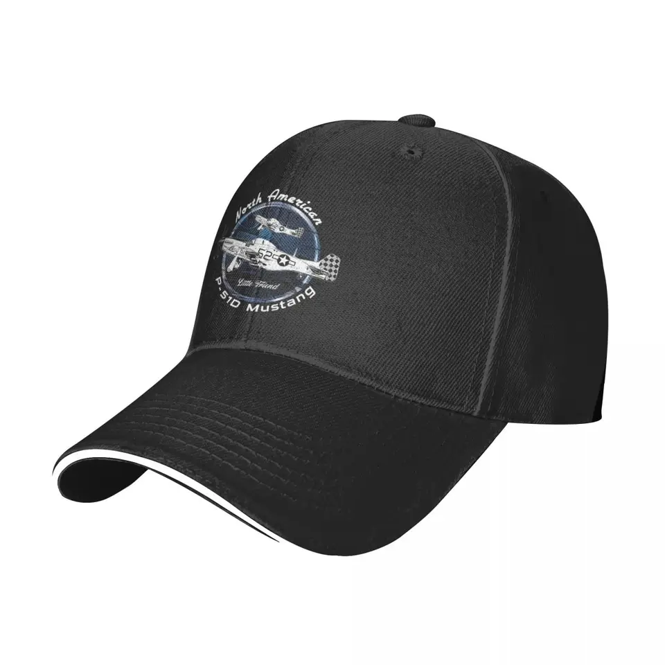 P51-D Mustang Vintage Fighter Aircraft Baseball Cap Sports Cap Beach Bag UV ochrana Solar Hat Dámske golfové nosenie pánske