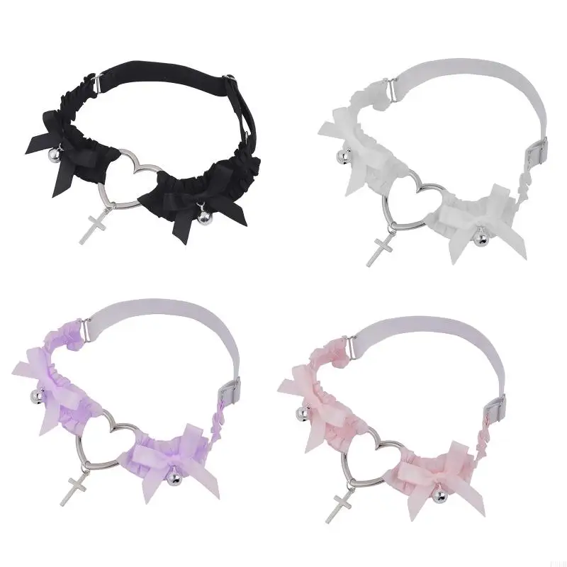 P8DB podväzkový opasok pre krížový prívesok Bowknot Nohu prsteň stehná sexy harajuku postroj Japanese Girl Suspender na pančuchy