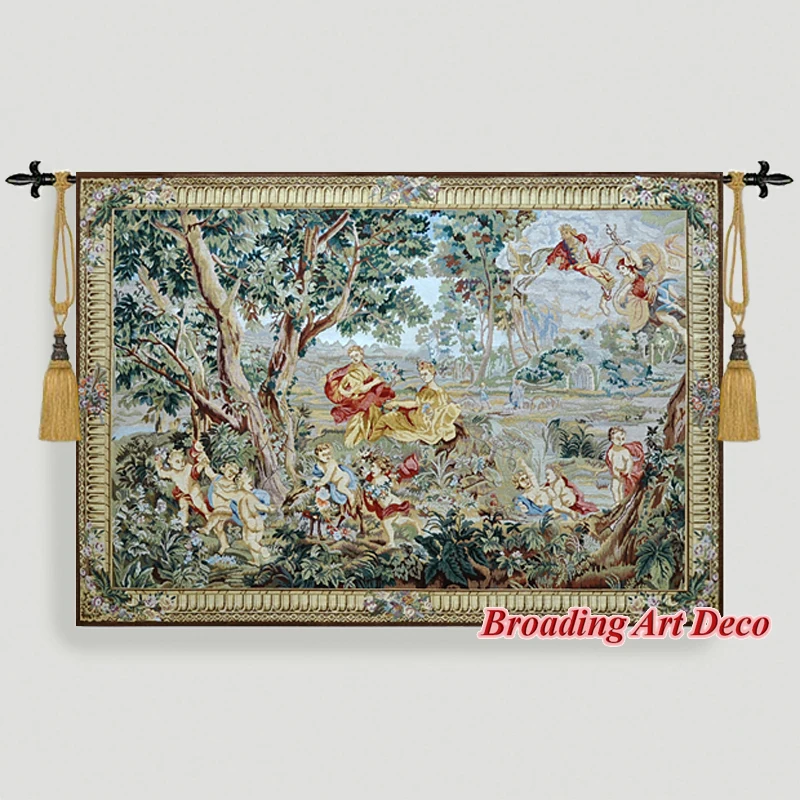 Palace Garden Jacquard Weave Art Art Tapestry Wall zavesenie Gobelin Home Textil Decoration Aubusson Cotton 100% veľkú veľkosť 140x100 cm