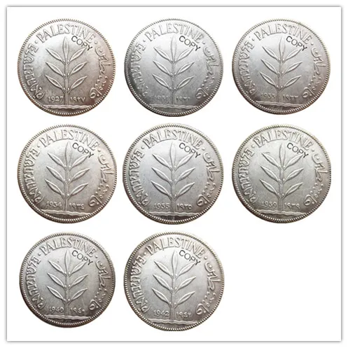 Palestína Sada (1927-1942) 8ks 100 mils strieborná kópia Coin Coin