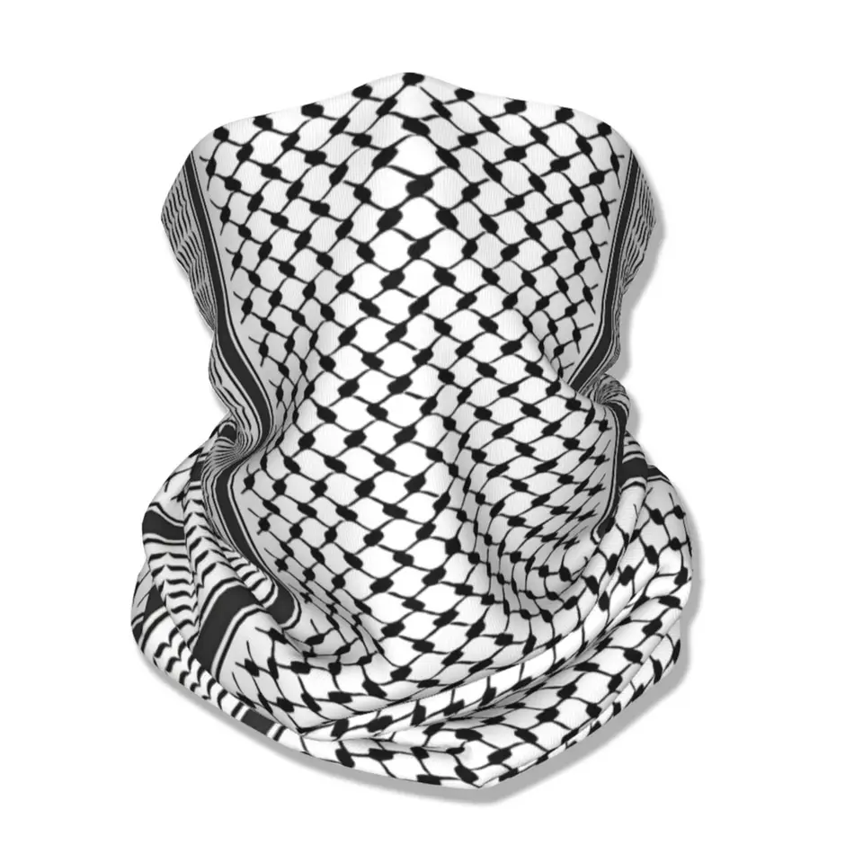 Palestínska kufiya bandana krk gaiter tlačená arabská keffiyehová maska ​​šál multifunkčný čelenka bežecká unisex dospelá zima zima
