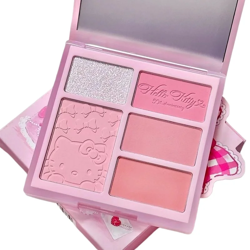 Paleta s červenou farbou pinkbear očných tieňov na červenú plochu Palet