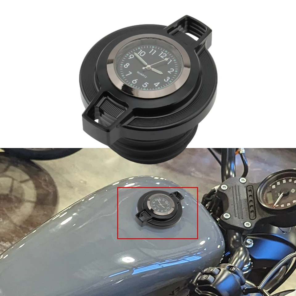Palivová nádrž na motocykle Olejová čiapka Olej s hodinami pre Harley Sporster XL 883 1200 Road King 1996-2023