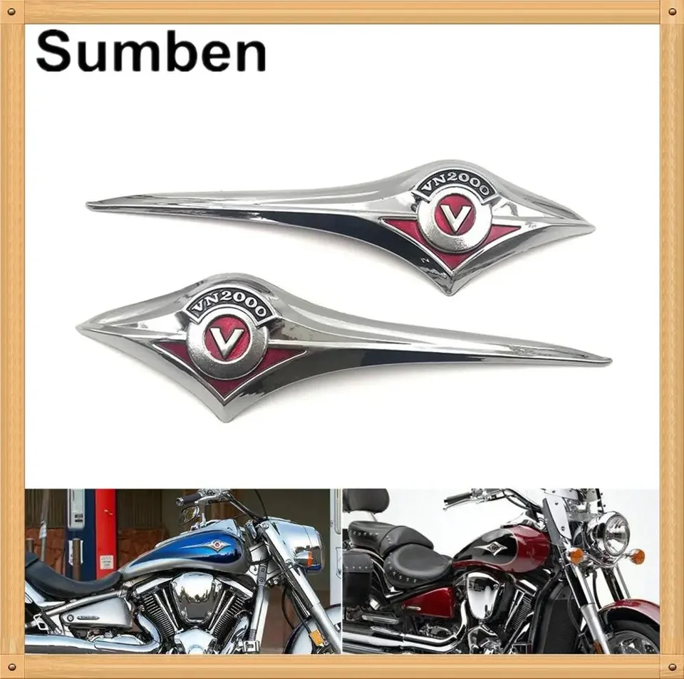 Palivový plyn Emblem Znak 3D odznak ABS nálepky na bočné nálepky pre Kawasaki Vulcan 2000 VN2000 Classic LT VN2000F VN2000A VN2000D 04 - 10