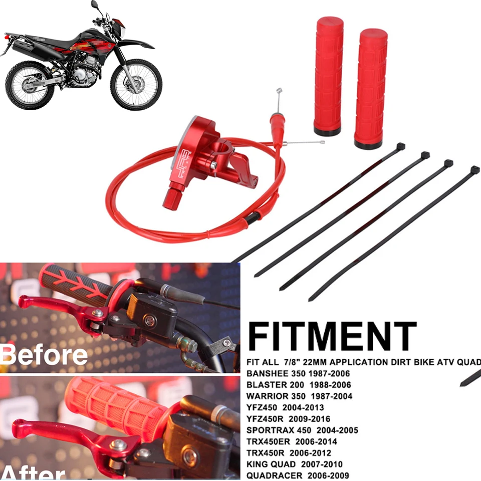 Palková škrtiaca páka s škrtiacim káblom a rukoväte Motocyklové diely pre ATV Quad Banshee Blaster 7/8 