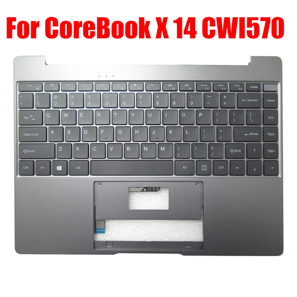Palmrest prenosného počítača pre Chuwi pre Corebook X 14 CWI570 Gray so podsvietenými anglickými americkými klávesnicami