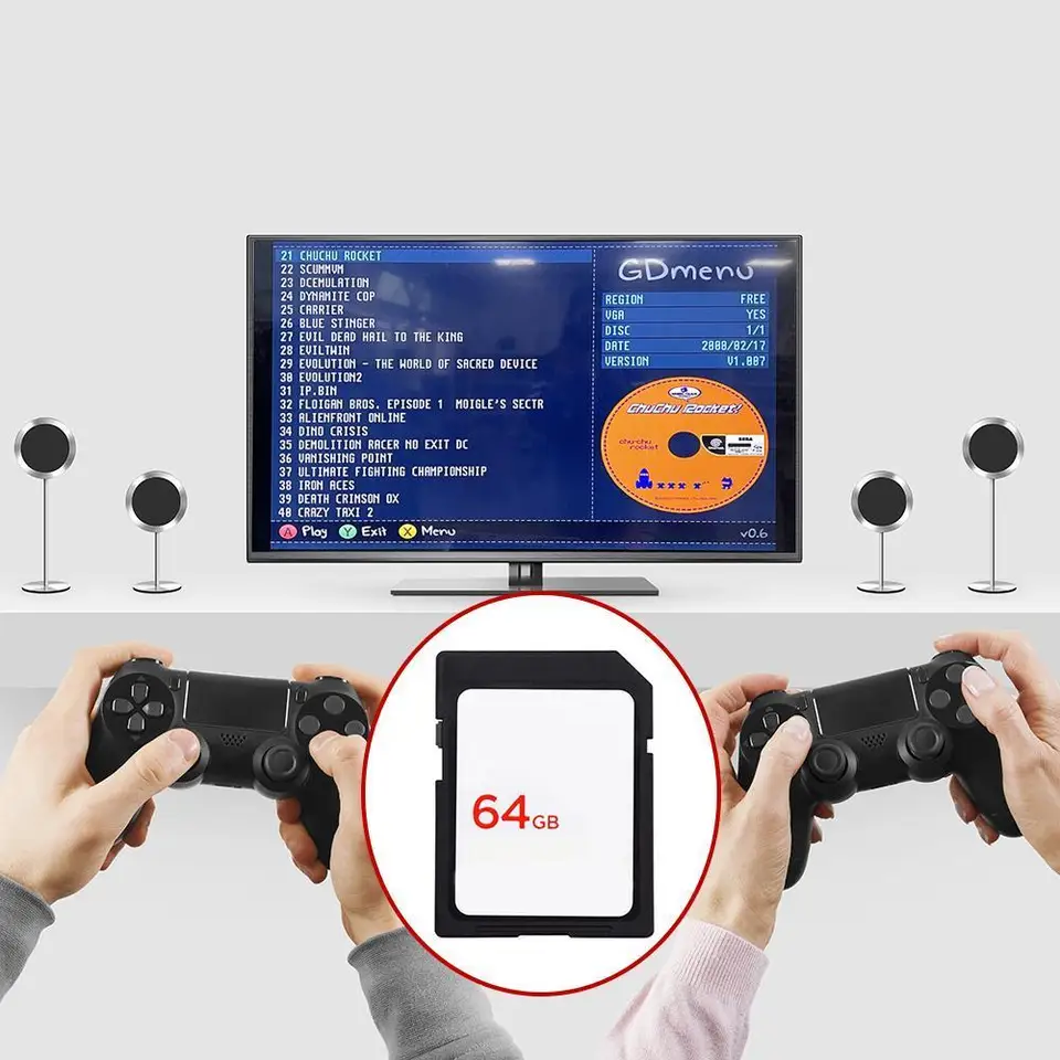Pamäťová karta 64 GB pre SEGA Dreamcast GDEMU Vstavané 64 DC Game Secure Digital Kit