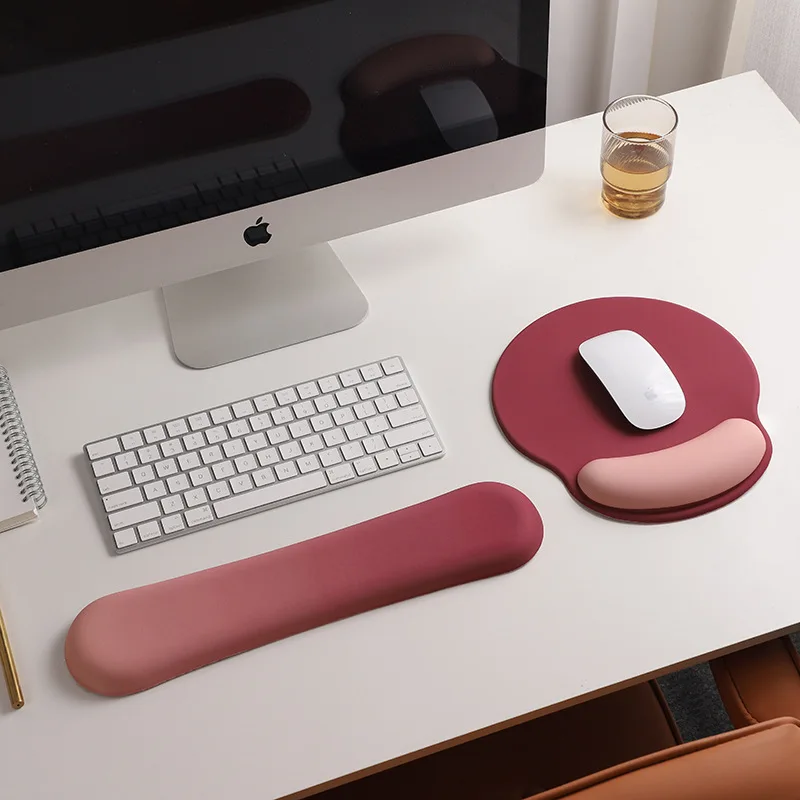 Pamäťová pena Klávesnica Ručné zápästie Rast Mouse Pad Ergonomické myšacie spady Podporujú vankúše ľahkú myš