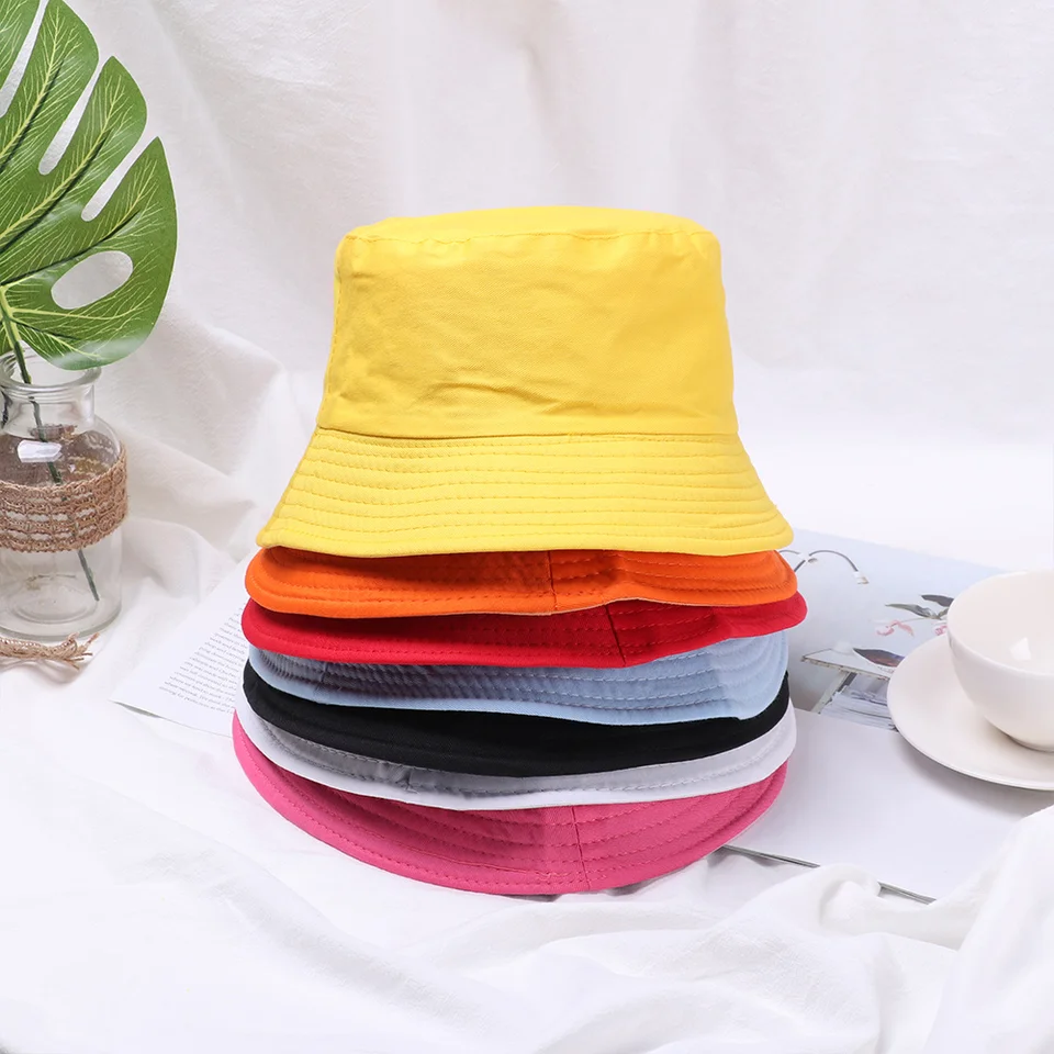 Panama Bucket Hat Candy Color/Hip Hop Maple Leaf Bavlnené skladacie letné móda Sun Sun Ploché špičkové čiapky unisex vonkajšie čiapky