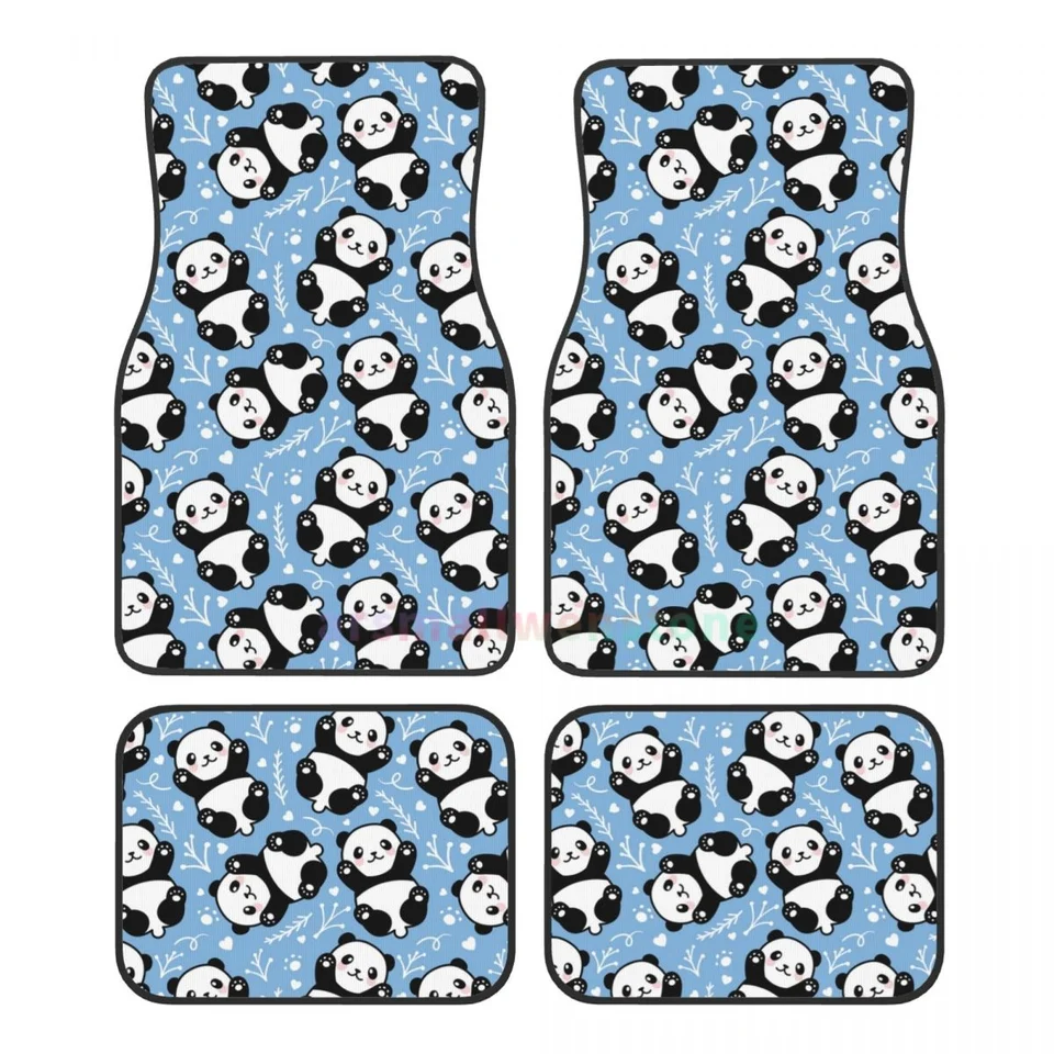 Panda Crystal Velvet Car podlahové rohože sada štyroch protišmykových automobilov koberec proti klzákovi podlahové rohože 4ks