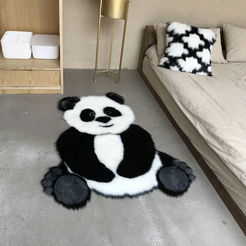 Panda plyšový koberec roztomilé zviera tlačené koberec imitácia panda koberce pre domácu výzdobu