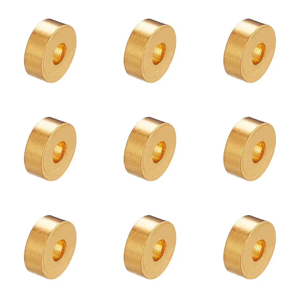Pandahall 50ks/šarža 6x2mm Zlatá mosadzná korálka Rondelle Spacer Patters Dier: 2 mm pre natiahnutie náhrdelníkových náramkov DIY šperky