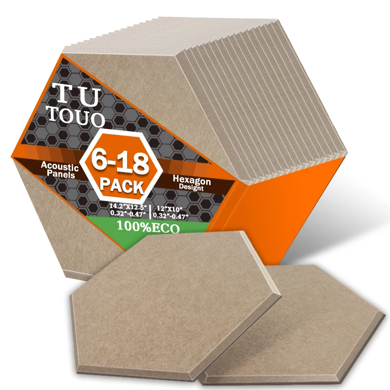 Panel absorbujúci zvuk Touo 6-18 PCS Domáce štúdio Akustické panely s vysokou hustotou zvukovo bezohľadný materiál KTV Room Polyestere Decor