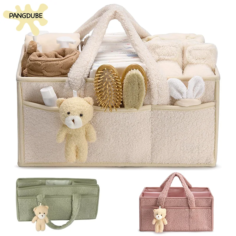 Pangdube plyšové stohy plienok a caddies plienky s taškou s medvedí