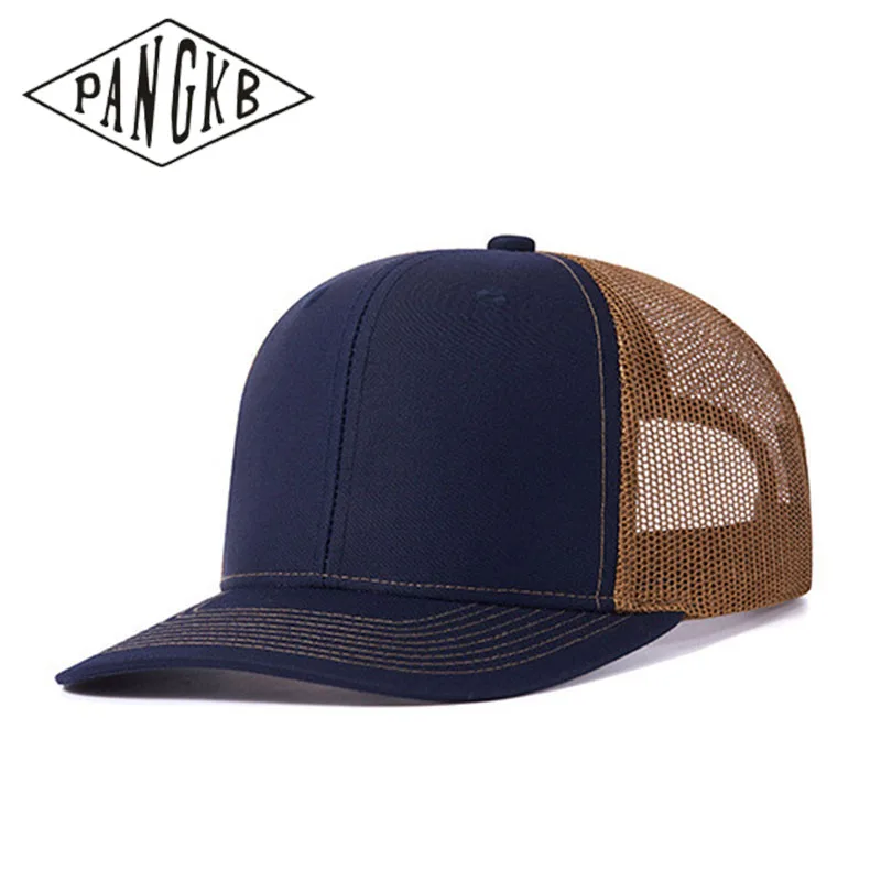 Pangkb Brand Solid Cap Nová kvalita prázdna sieť Priedušná športová baseballová klobúk pre mužov Denné večierky Cyklistika Cycling Trucker Cap