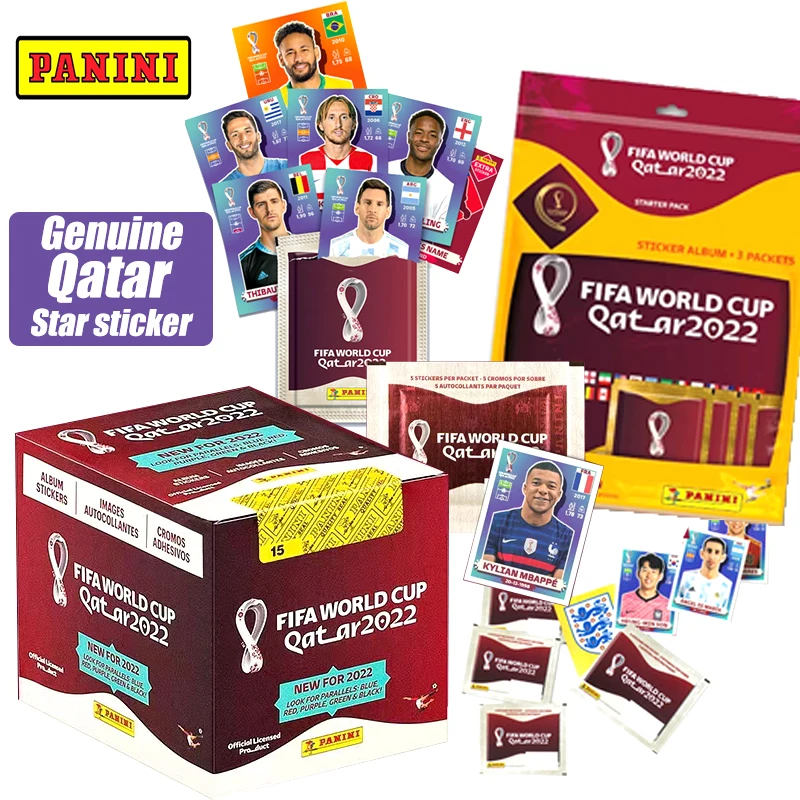 Panini 2022 FIFA Qatar Messi Neymar Football Star Sticker Rare Collection Card vianočné narodeniny darčekové hračky s jedným balíčkom