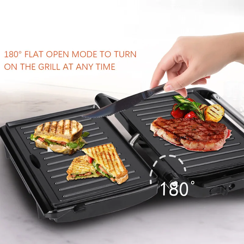 Panini Sandwich Maker Breakfast Steak Grill Stroj 1000 W HOMETER Hamburger Toast Grilované grilované stroje