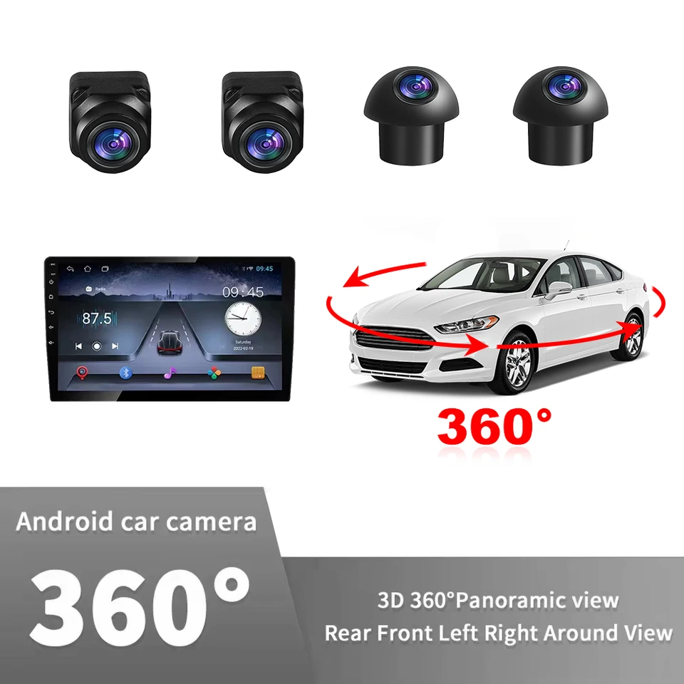 Panoramatický systém CAR 360 pre Android multimediálnu obrazovku Obsahový výhľad 720p/1080p AHD predný/zadný/ľavý/pravý fotoaparát