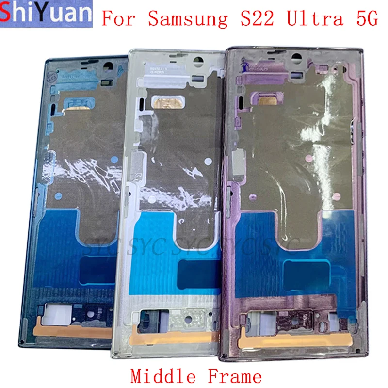 PANYING SPATRE RÁM LCD REZEL PANEL PANEL PODMIENKA PRE SAMSUNG S22 ULTRA 5G S908 S908B S908UPHONE Kovové LCD ČASOVÉ ČASY Opravy rámu LCD