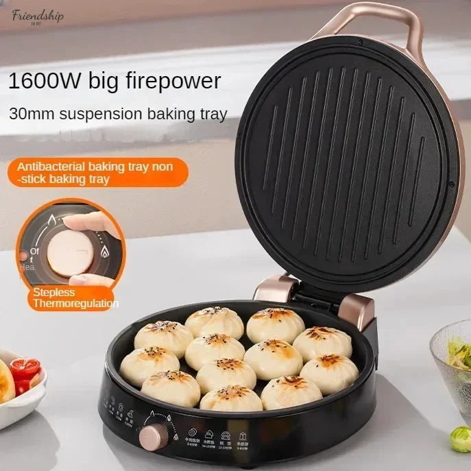 Panňa na elektrickú palacinku pre domácnosť. Veľký oheň. Nastaviteľný oheň. Vyprážanie grilu. Palacinkový stroj. Obojstranné zahrievanie.