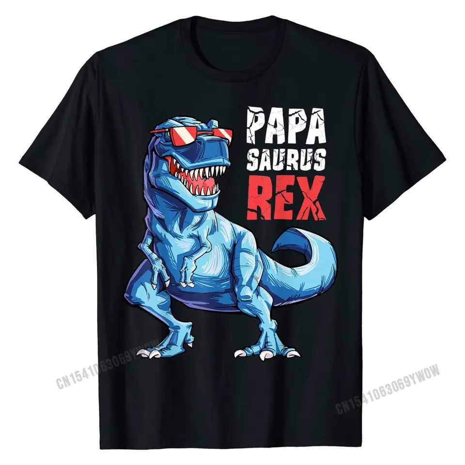 Papasaurus T tričko T Rex Papa Saurus Dinosaur Men Daddy Daddy T košeľa Značka Fitness tesný bavlnený chlapec