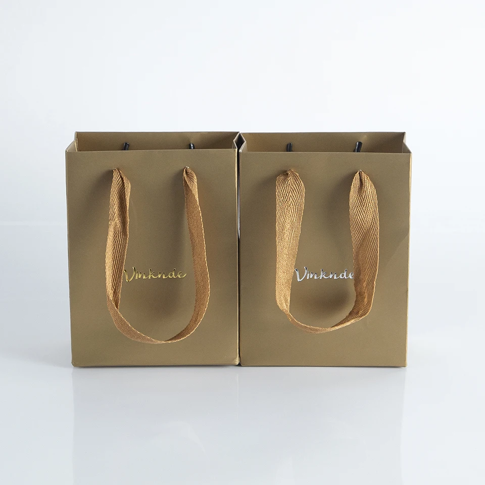 Papierové vrecká hromadné s rukovätiami 12x6x12cm 100ks vlastné logo Ideálne na nákup maloobchodných večierkov