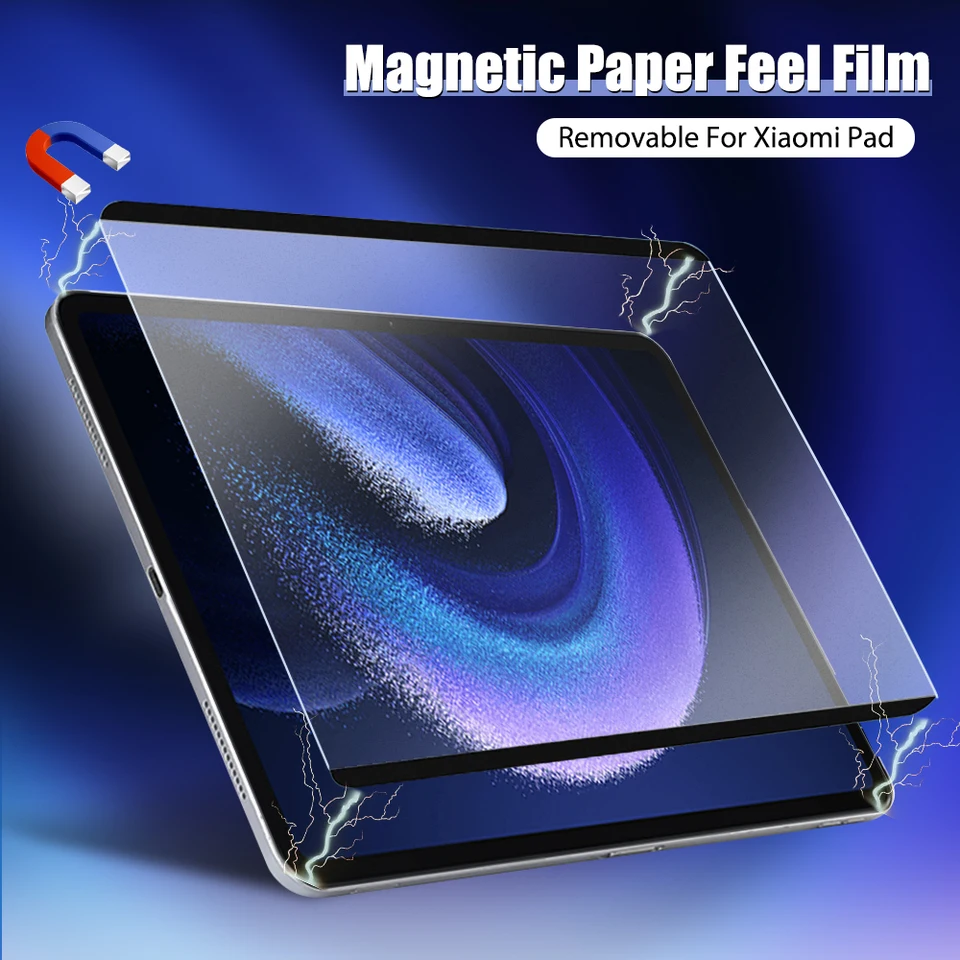 Papierový magnetický chránič obrazovky pre Xiaomi Pad 6 5 Pro 11 palca 6s Pro 12.4 opakovane použiteľný film No Glass