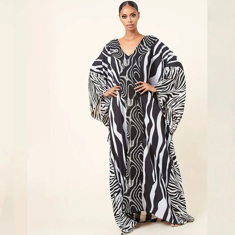 Para Praia zebra bikiny Cover Ups Beachwear Kimono Plage pláž pláž femme dlhé šaty sarong ženy voľné svetové kryty plaviek