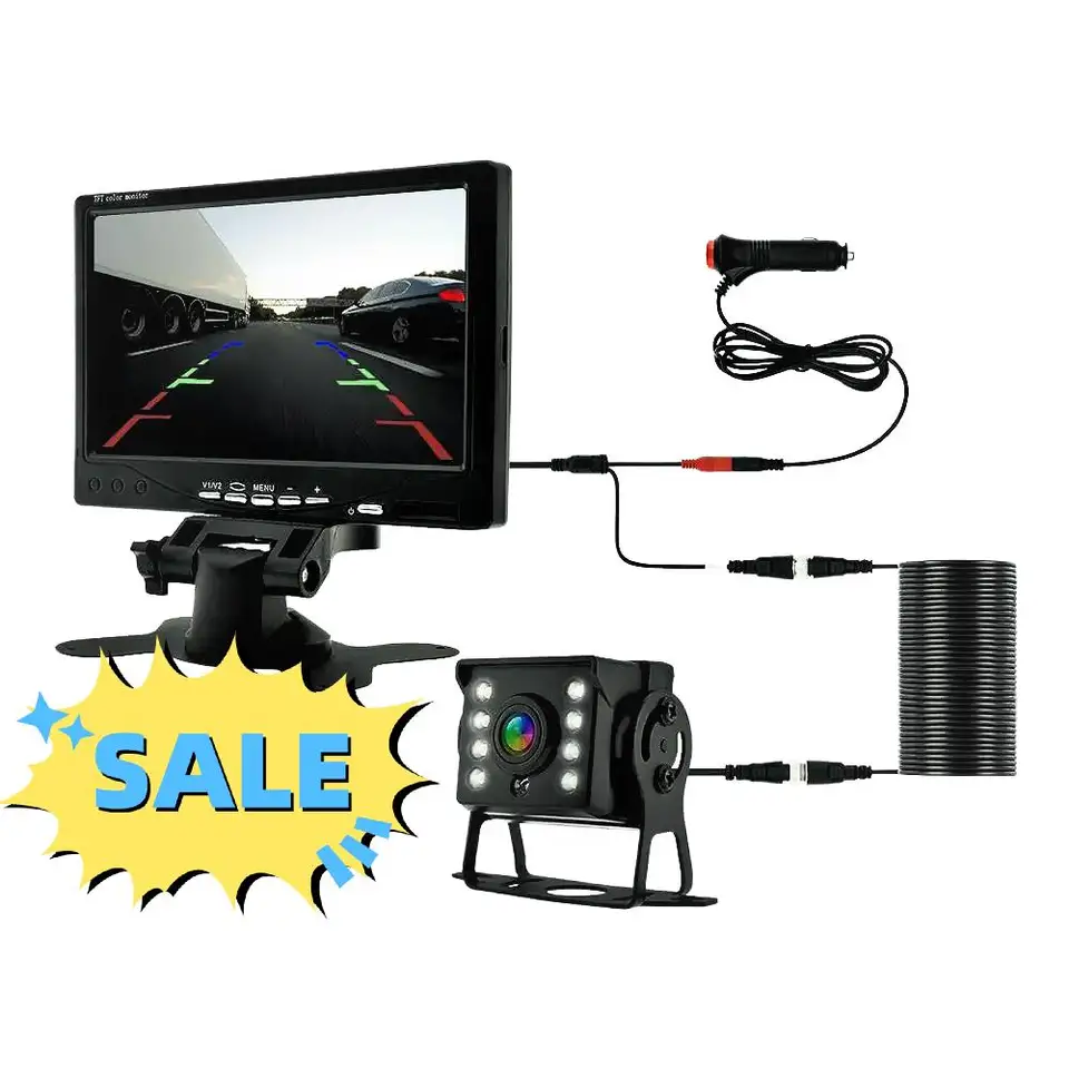 Parkovanie Univerzálny automobil Vzhľad kamery s monitorom pre autobus nákladných automobilov 7 HD obrazovky 1024*600 asistenčná vodotesná bezpečnosť