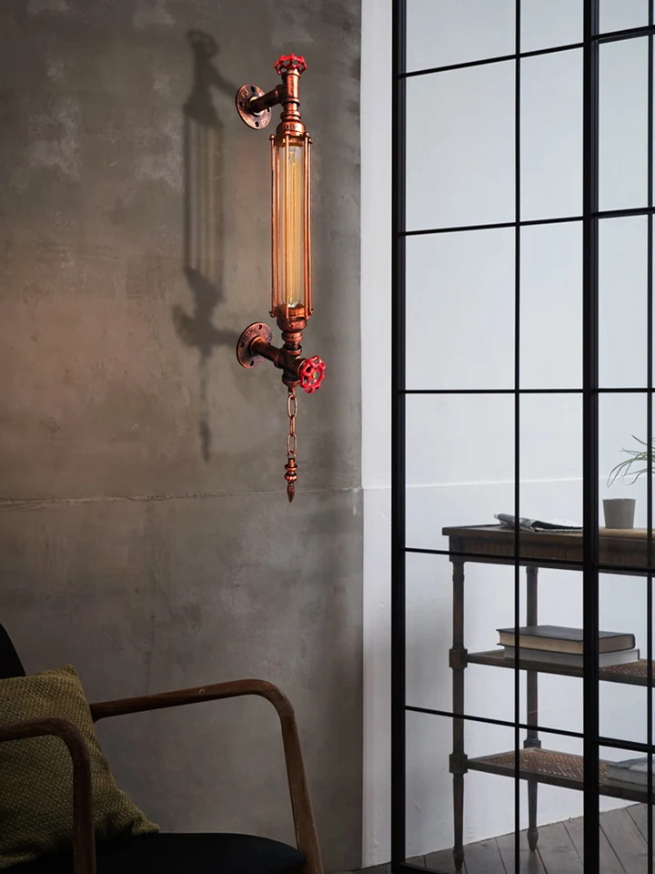 Parné punk Industrial Light E27 Rúrky 8W LED svetlo vinobranie stena lampa lôžko Spálňa ulička LED stena SAM SAME SAME CAFE LIGHT