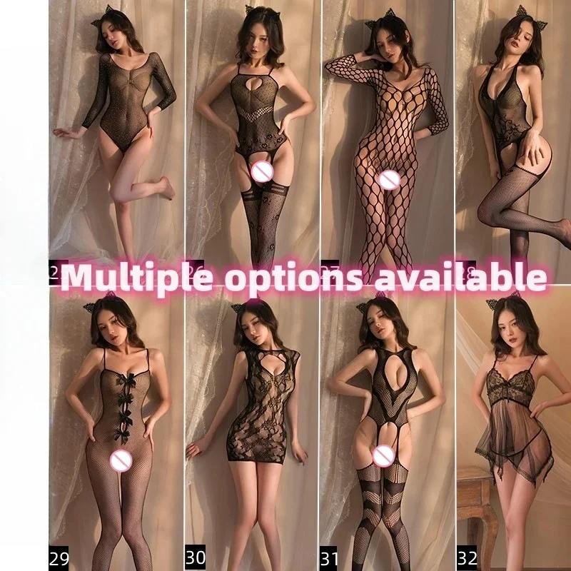 Parné zábavné spodné prádlo oblečenie Otvorené sortiment sortice rosy zadarmo vášeň set priehľadné sexy sexy sexy ponožky uniforma