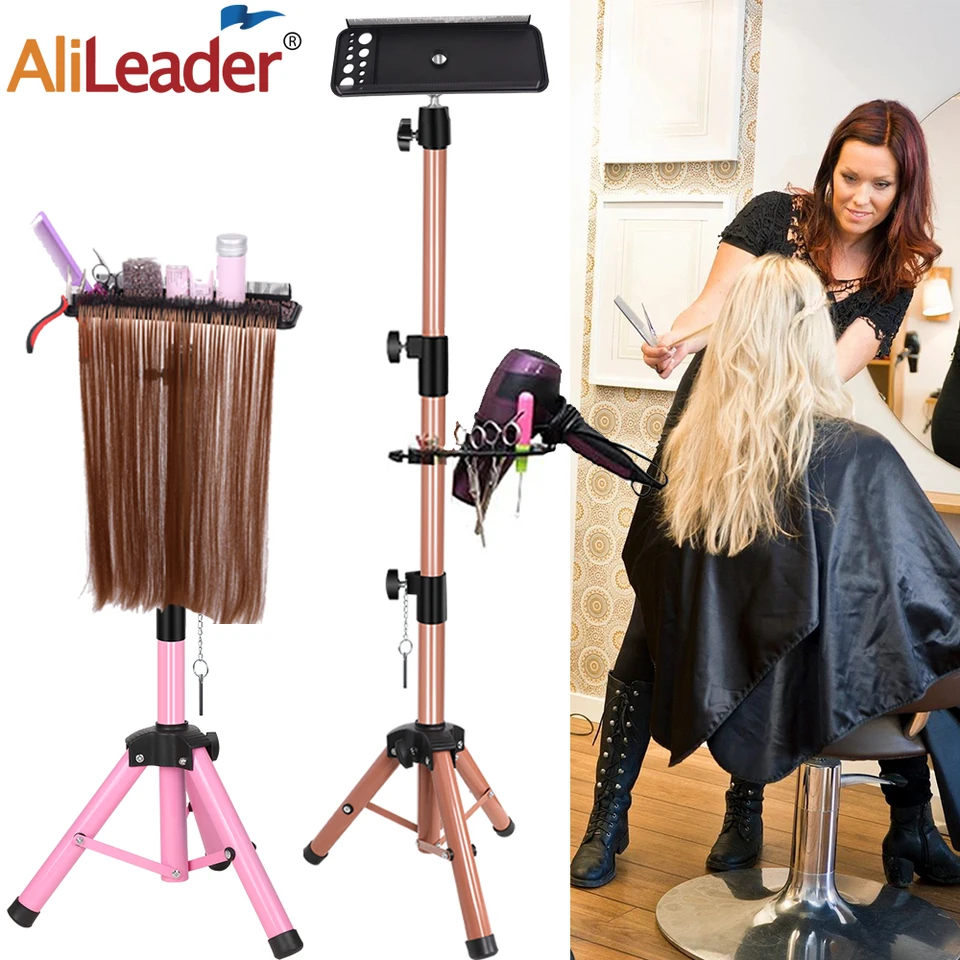 Parochňový stojan s podnosovým figurínom stojanom na hlavu 55 palcov nastaviteľný statív parochňu s vlasovými podnosmi pre nástroje na kaderné kaderníctvo Salon
