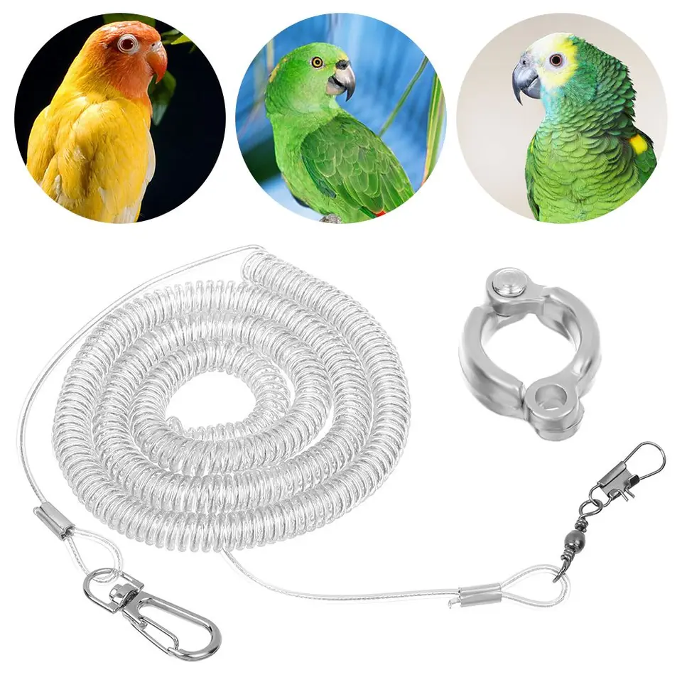 Parrot Bird Flying Training Leash Ultra-Light Flexibilné lano proti uhryznutému kruhu nohy kruhový zväz