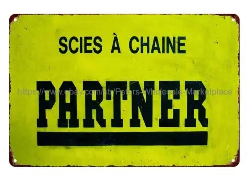 Partner Chainsaw náradie vybavenie garáž Mancave Metal Tin Sign Bar Club Garáž