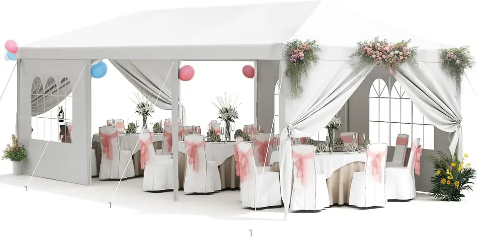 Party Stan, 10x30 Stany pre večierky, Vonkajší svadobný stan pre večierky na terase altánok s odnímateľnými bočnými stenami, večierok Weddi