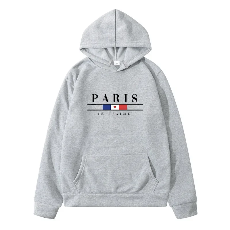 Paríž Hip Hop Street Príležitostné tlačené ženské mikiny módne mikiny prevyšujú voľné nové mikiny na jeseň Warm Fleece Clothing