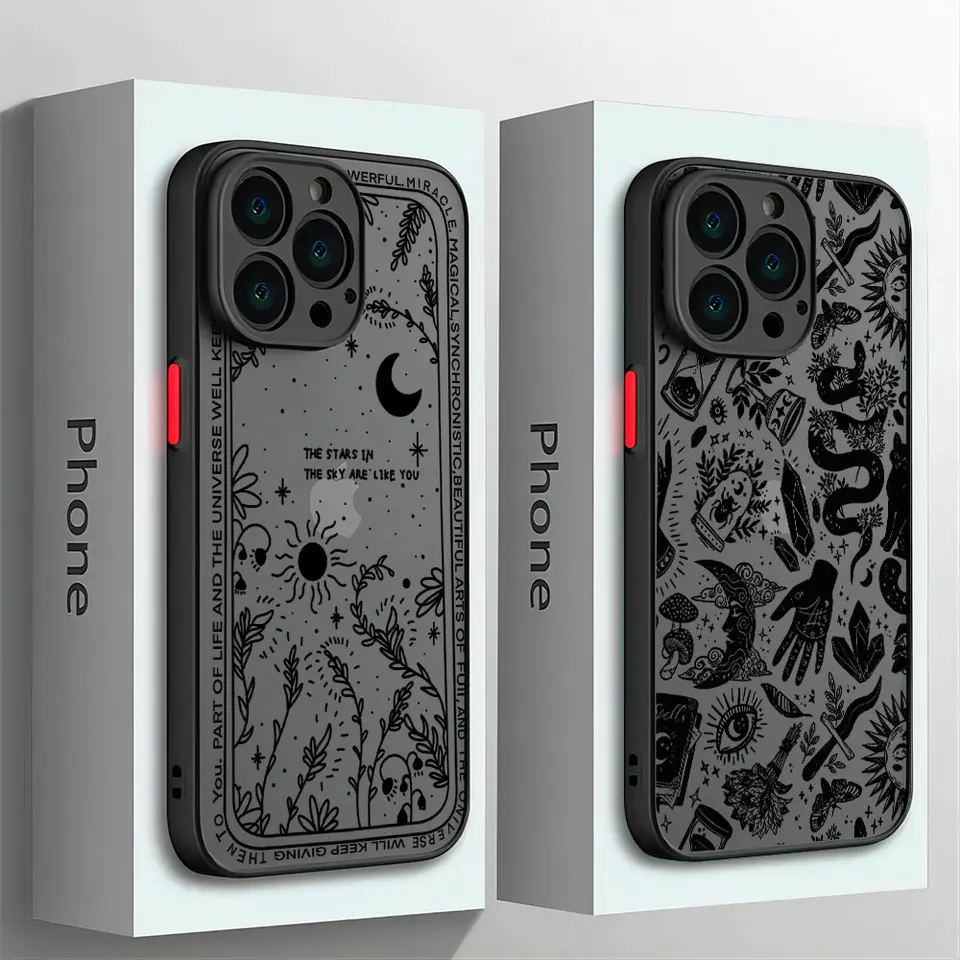 Pase Fresh Moon Star Telefón pre iPhone 16 15 14 13 12 11 Mini Pro Max x xr xsmax 7 8 6 6s Plus matný číry zadný kryt