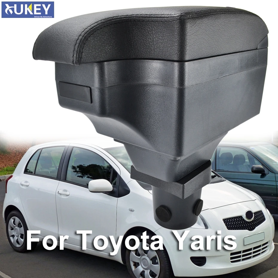 Pase lakťovej lakťa pre Toyota Yaris Vitz Hatchback 2006 - 2011 Nový Black Central Store Box 2007 2009 2010