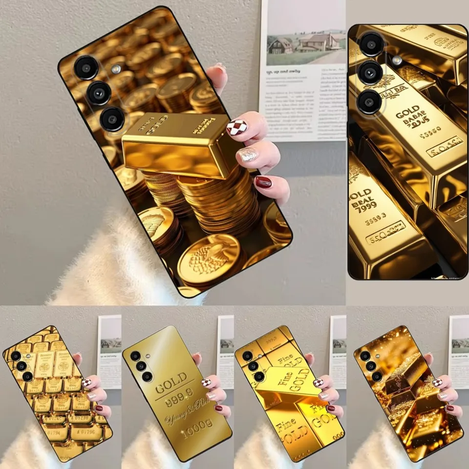 Pase Pase Pase pre dizajn pre dizajn zlata pre Samsung S24,23,22,30,21,10,9, Ultra, Plus, Lite, Fe, Soft Silicone Black Cover