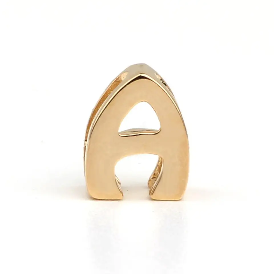 Pasné 14k žlté zlato Pendant Letter Inimal pre DIY názov náhrdelník abeceda z A do Z P0001