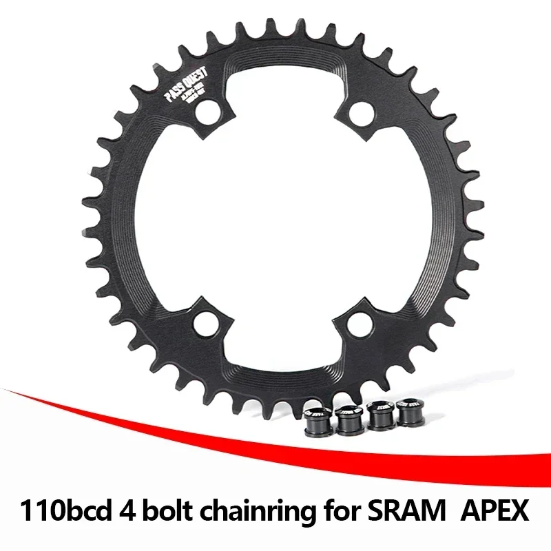 Pass Quest 110BCD 4 skrutka pre SRAM Apex 36t 38T 40T 42T 44T 46T 48T 50T 52T 52T Round úzky široký reťaz 110bcd kľuky 110BCD