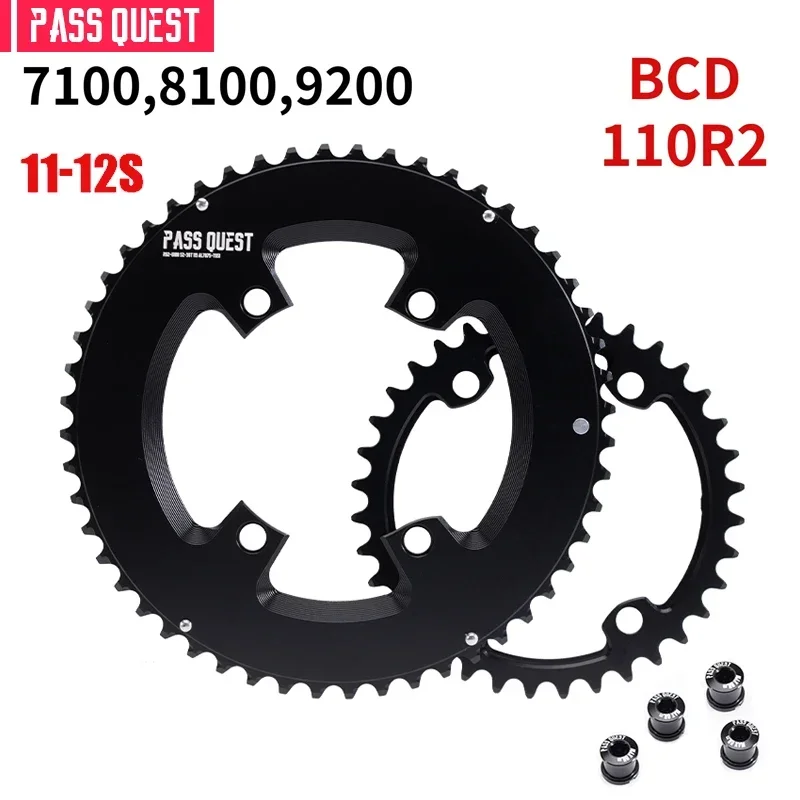 Pass Quest 110BCD Dvojité reťazenie pre 105 R7100 R8100 R9200 Prsteň cestného reťazca 110 BCD 52 36T 53 39T 54 40T 50 34 48 35 Reťazové koleso